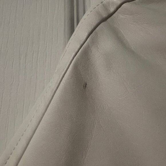 XS Club Monaco Navy blue Wool White Leather Bomber Jacket - Picture 3 of 14